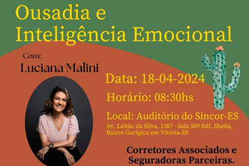 Palestra Ousadia e Inteligência Emocional dia 18/04