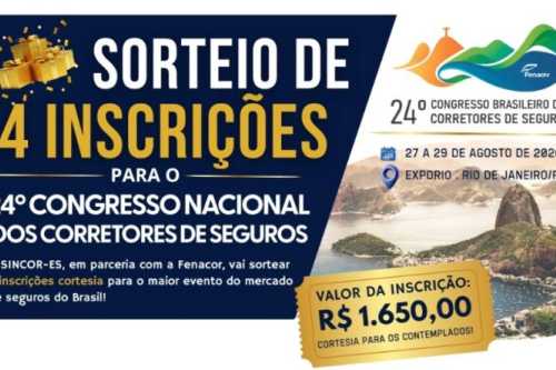 Sorteio de 4 Inscrições para o 24º Congresso Nacional dos Corretores de Seguros